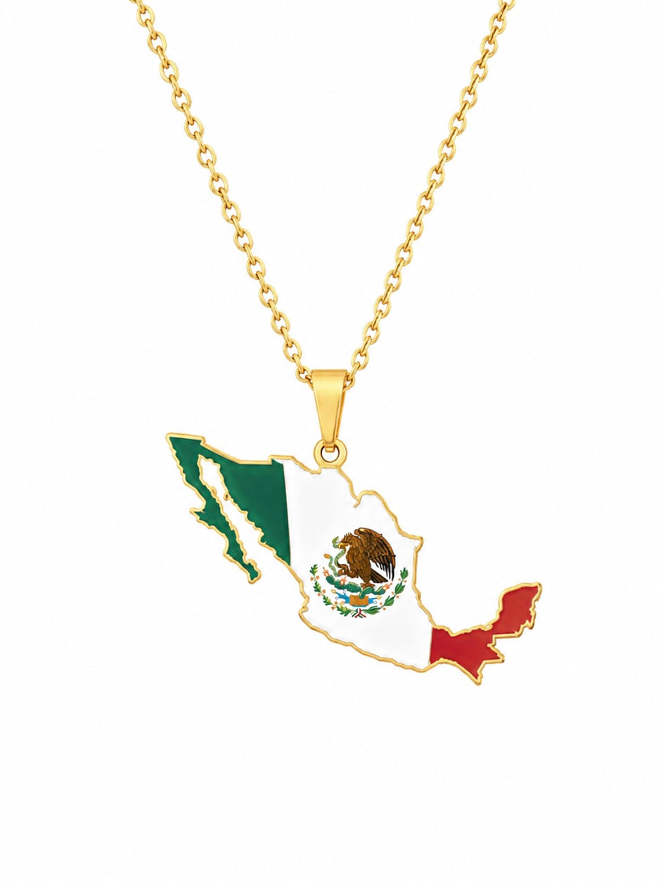 Mexico Map Flag Pendant